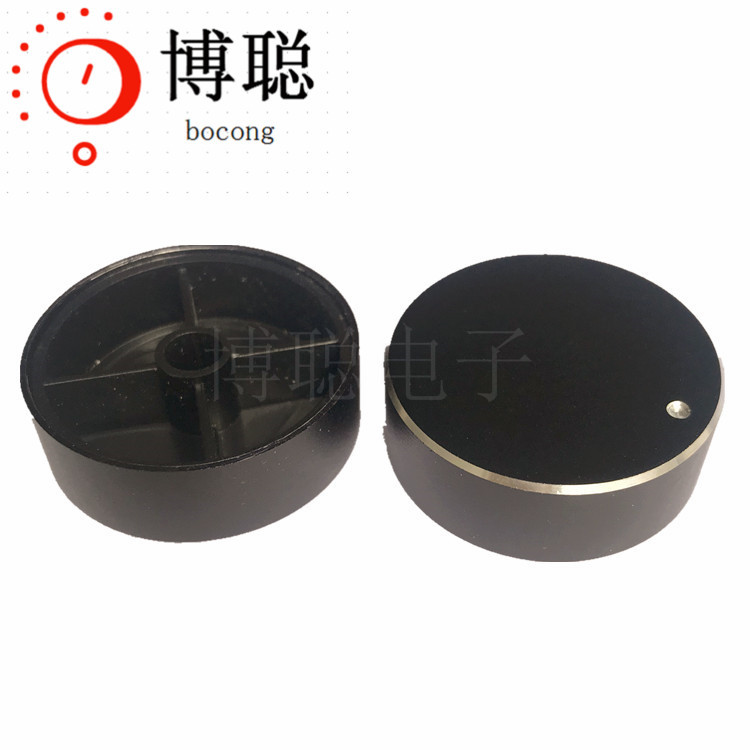 黑色铝合金旋钮 直身喷细砂直径34*12mm高开关旋钮盖