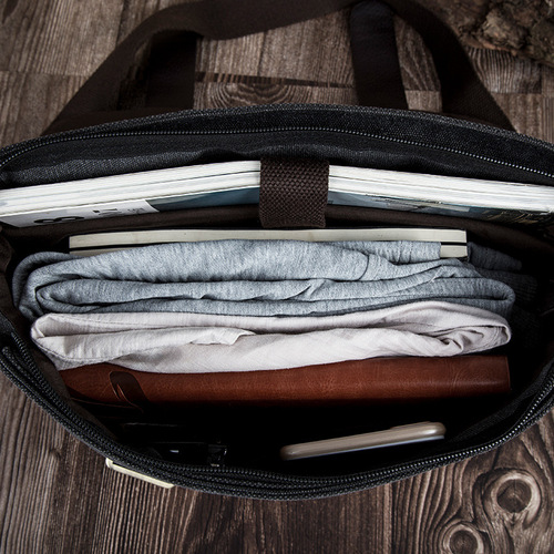 Factory direct sales handbag canvas shoulder bag crossbody bag men's fashion trendy bag casual Korean version IPAD casual bag