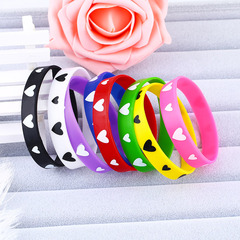 Factory Direct Sales Taobao Gift Sport Silicone Bracelet Fashion Candy Color Heart Band Bracelet Logo Bracelet