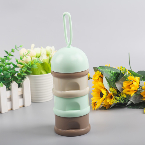 Baby milk powder box, independent layered milk powder compartment, portable three-layer milk powder box, snack box