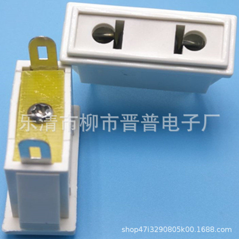 白色AC电源插座 AC-10 2孔AC插座 2孔国标插座 排插机柜电源插座