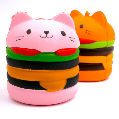 厂家直销PU慢回弹发泡减压玩具慢回弹动物汉堡猫Squishy玩具摆件