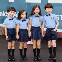 幼儿园园服夏装短袖套装英伦学院风儿童班服演出服夏季小学生校服