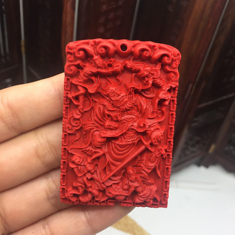 台灣原礦紅朱砂車挂件納福吊墜男女款人物天師鍾馗挂飾毛衣鏈