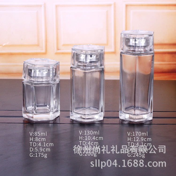 厂家供应180ml透明六棱蜂蜜玻璃瓶燕窝瓶保健品瓶虫草瓶