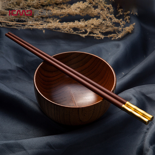 Kemanduo red sandalwood chopsticks solid wood household chopsticks tableware manufacturer straight hair rising chopsticks 10 pairs