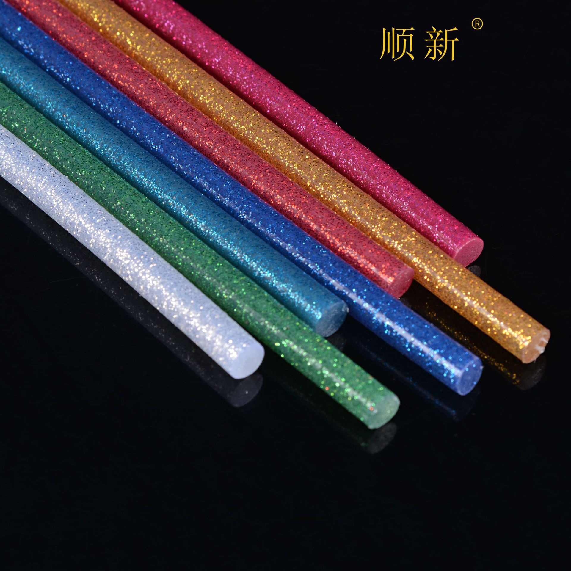 出口多色环保金葱粉闪光胶棒 DIY工艺品热熔胶条胶棒高粘热熔胶棒