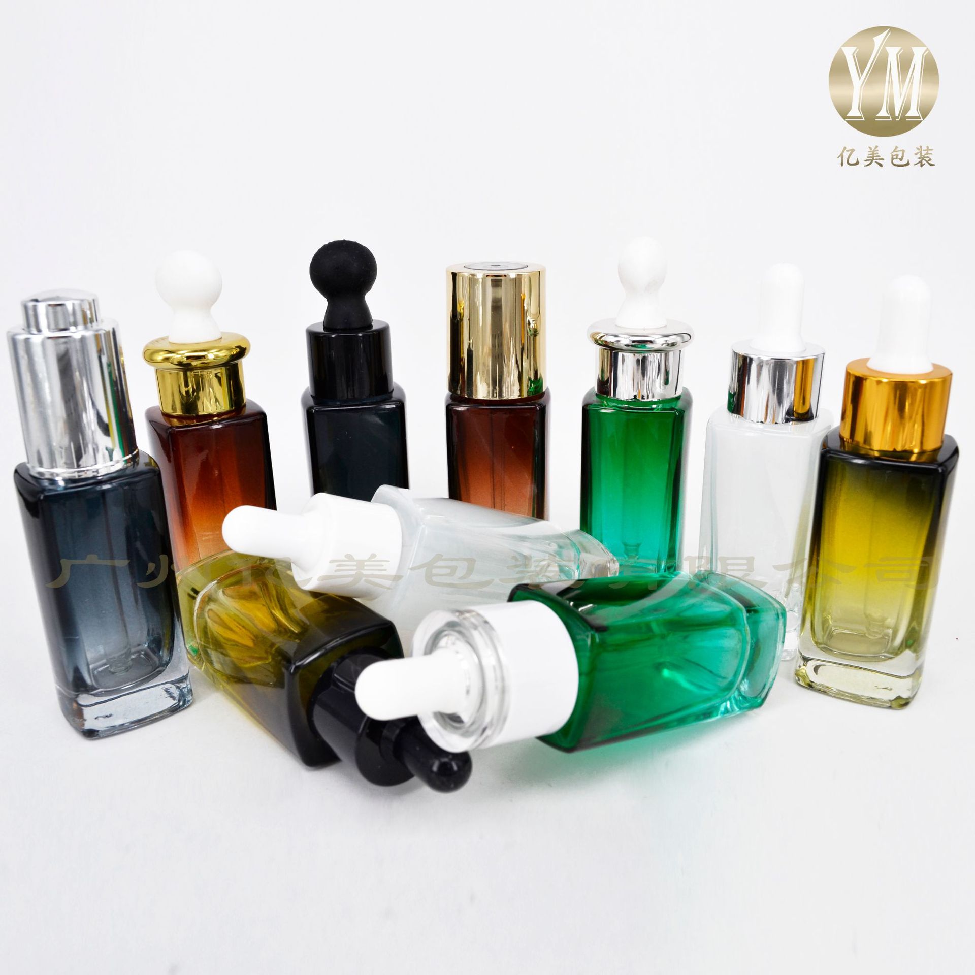 广州亿美包装瓶 化妆品分装瓶 玻璃瓶 精油瓶 滴管瓶