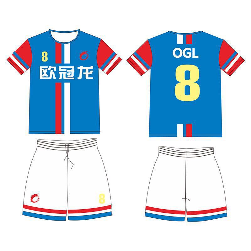 欧冠龙夏季新款男儿童定制运动足球衫厂家直销短袖足球服儿童定制|ms