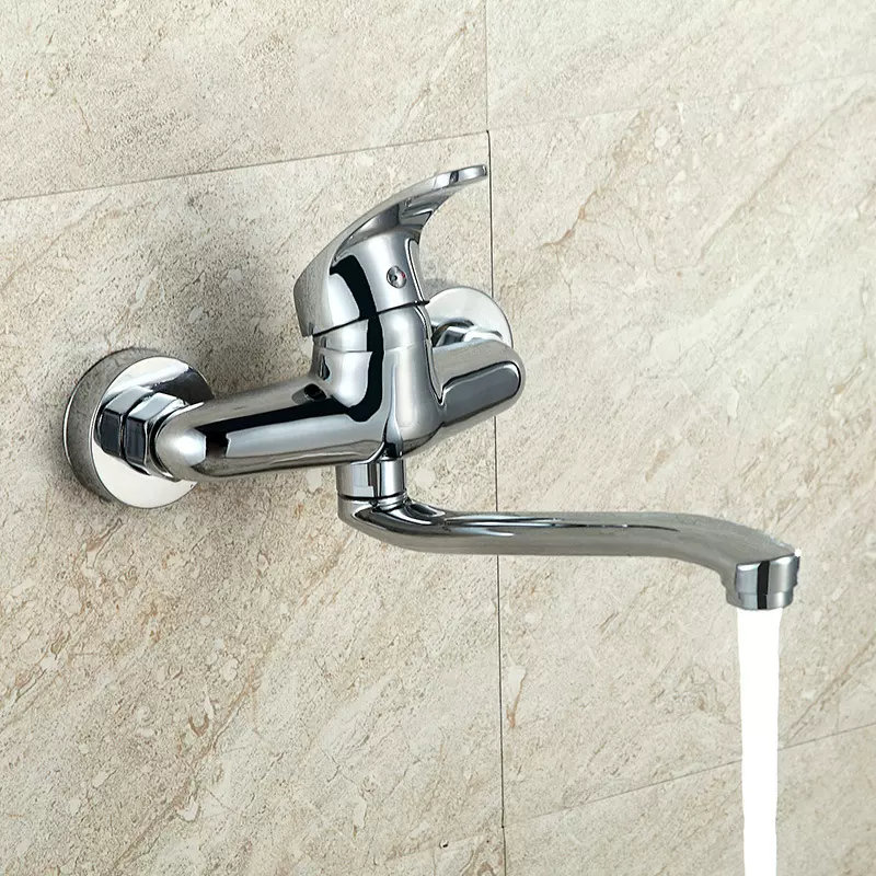 天王卫浴 阳台洗衣池冷热水龙头 可旋转入墙式混水龙头 厂家批发