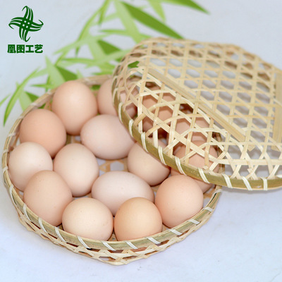 Affordable and practical manual weave Forming Storage basket Shopping basket wholesale Six corners Bamboo Egg Basket