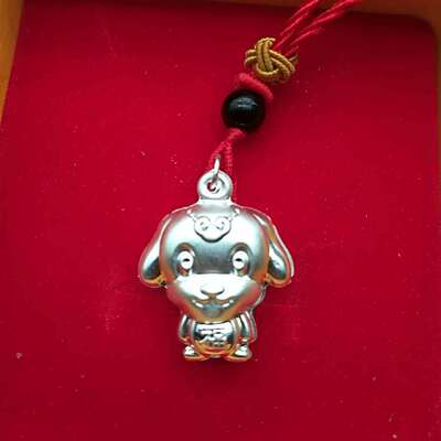 [狗年 纯银萌狗小福犬 s990吊坠 3D生肖小孩佩戴 保险平安会展品]