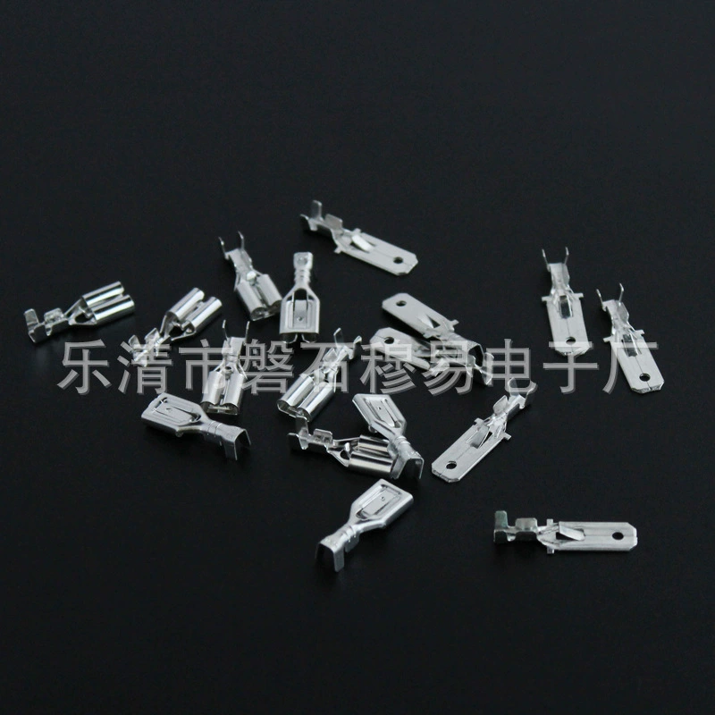 DJ622 Spring terminal connection plug -in 6.3mm plug -in spring protective terminal 6.3 Self -lock/band lock copper
