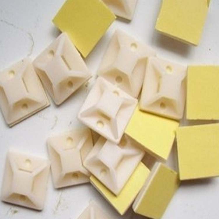 塑料吸盘定位片20*20不干胶自粘式扎带定座固定座绿色1000只/包