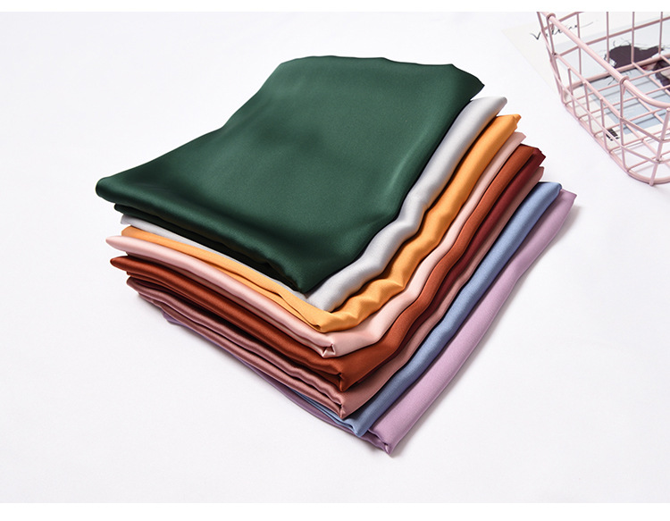 123g Weight Silk Scarf Classification Daily Occasion Satin Material Solid Color Pattern Summer, Spring, Autumn Season Women'S Gender Simple Style Style Women's Simple Style Solid Color Satin Silk Scarves 1