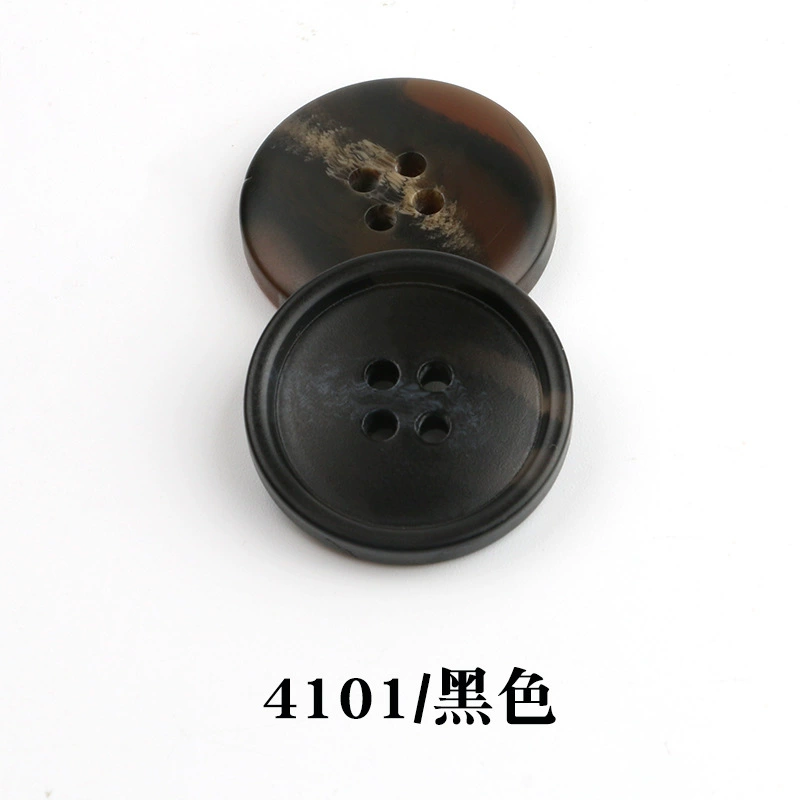 Spot wholesale resin pattern button suit button round edge four-eye coat windbreaker suit jacket button 4100