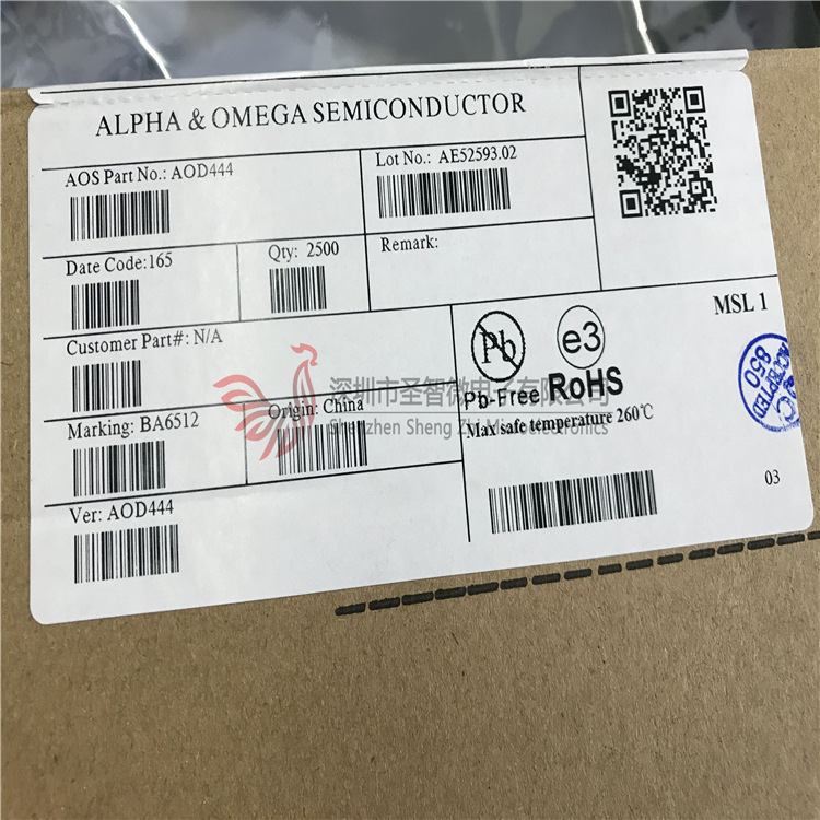 美国AOS 万代 AOD444 TO252 场效应管N沟道  12A60V 全新原装