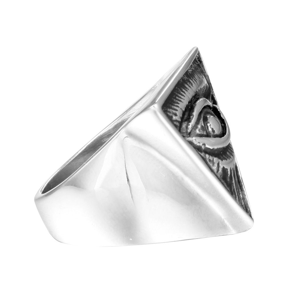 Devil'S Eye Pattern Retro Devil'S Eye Titanium Steel Plating 18K Gold Plated Rhodium Plated Men'S Rings Men Signet Rings