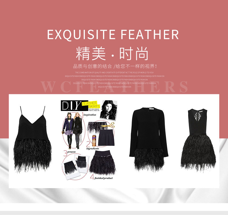 厂家直销8-10CM鸵鸟毛布边羽毛花边服装用羽毛新品跑量款1米起详情图2