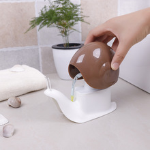 可愛卡通蝸牛形按壓式分裝瓶 浴室洗手液乳液沐浴露洗發水收納瓶