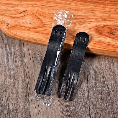 厂家直供一次性塑料叉子5支/包 蛋糕磨砂甜品餐具刀叉勺