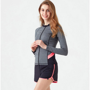 2020月华天潜水服女式分体长袖泳衣女三件套女游泳服冲浪服水母泳