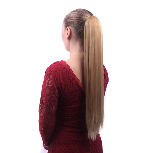 European and American wig women's long straight hair gripper fake ponytail natural realistic claw clip chemical fiber wig ponytail manufacturer wholesale