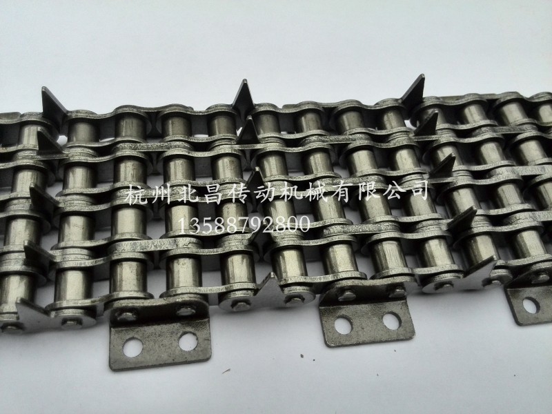 加工生产10A12A16A4分08B四排尖齿+弯板木工机械北创输送链条