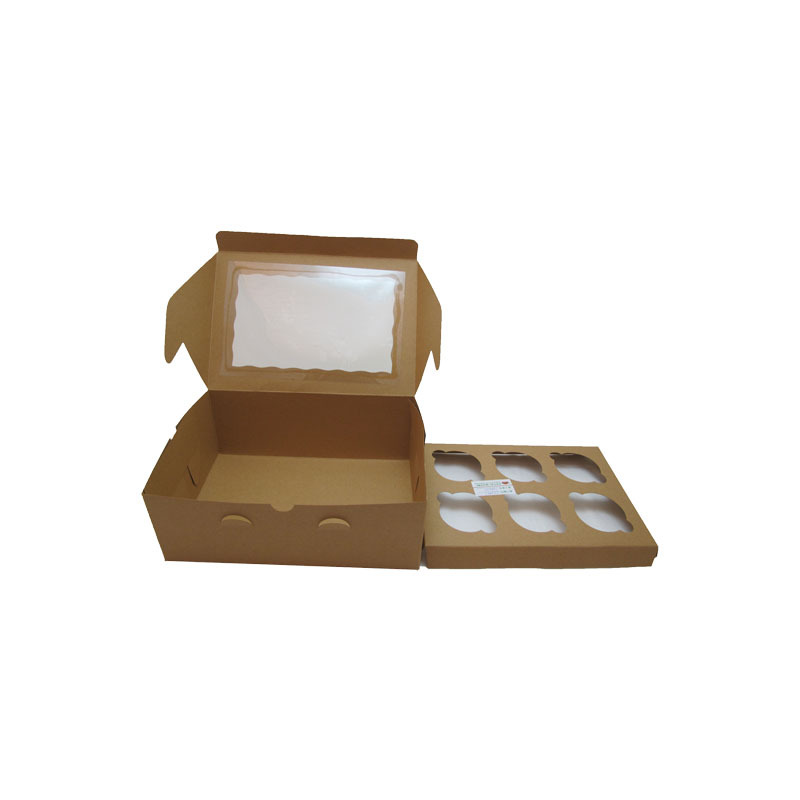 厂家做韩国烘焙6粒装马芬盒 杯子蛋糕盒 六格cupcake纸杯慕斯盒