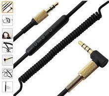 適用於馬勺 頭戴耳機線 帶麥線  帶麥耳機線  馬歇爾彈簧耳機線