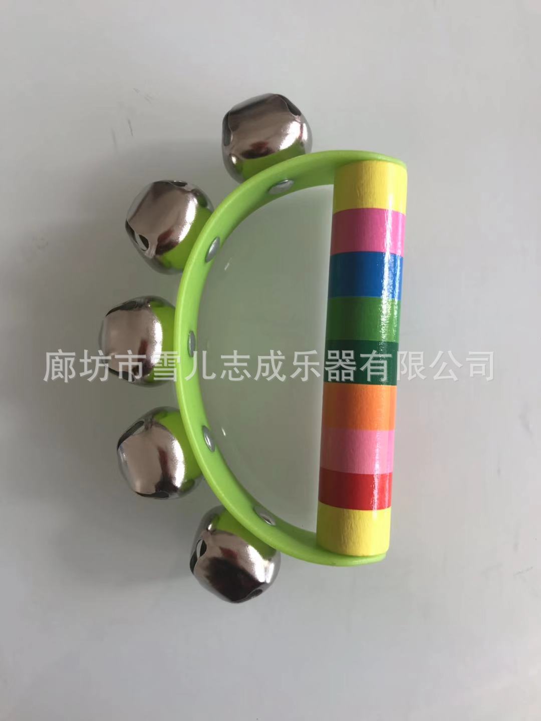 奥尔夫打击乐器彩色 5铃皮手铃 五铃手摇铃 马蹄铃舞蹈手摇铃-阿里巴巴