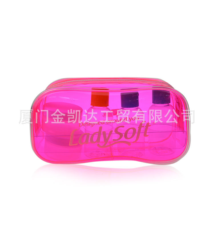 防水化妆品袋塑料PVC化妆品袋化妆品包装袋子胶骨PVC拉链袋