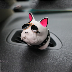 Creative car products Car aromatherapy ornaments Diffusing stones Year of the Dog gift method Dog head car air outlet perfume clip
