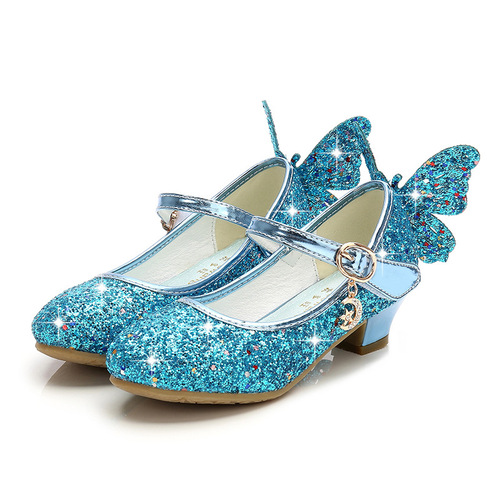 Girls high-heeled princess leather shoes  spring and autumn new children's single shoes children's performance shoes girls' crystal shoes