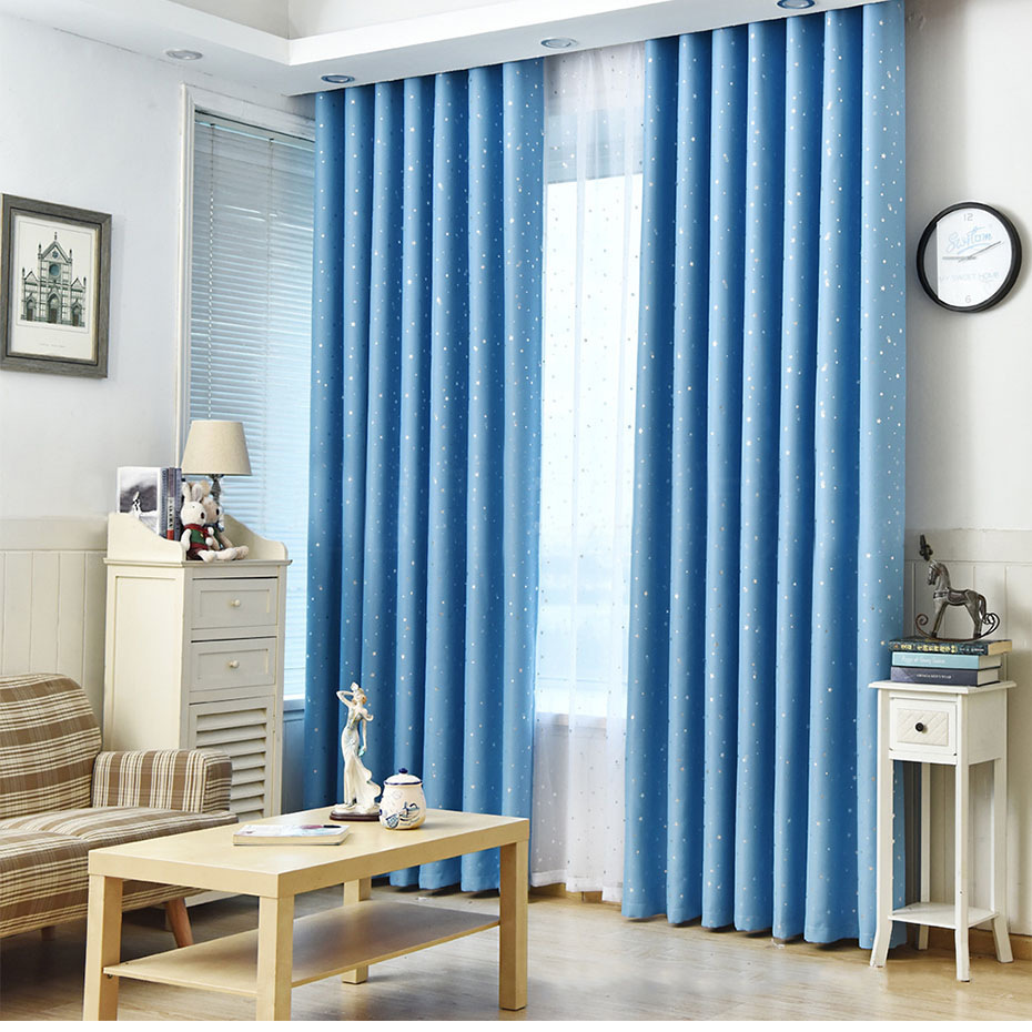 Blockout Eyelet Curtains Kids Child Shining Star Silver Window
