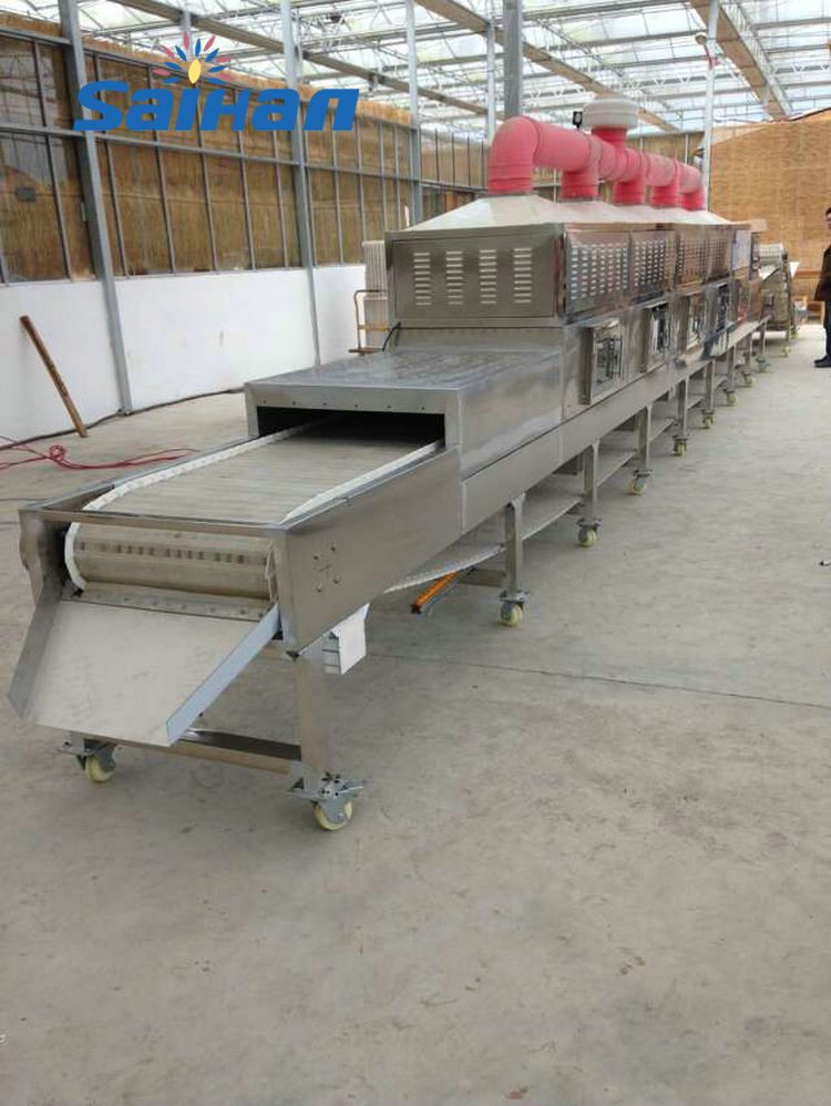 30千瓦隧道式果蔬连续式烘干设备 水果片微波烘干杀菌设备