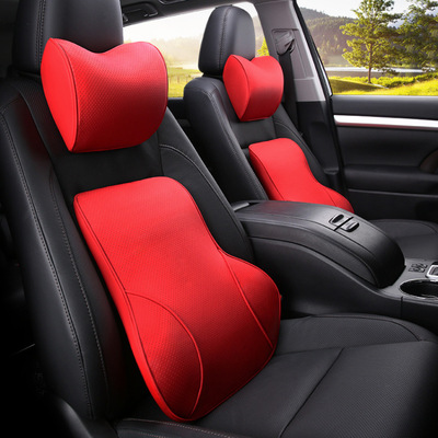 新款记忆棉汽车头枕 慢回弹汽车护颈枕骨头枕小枕头腰靠护腰抱枕|ms