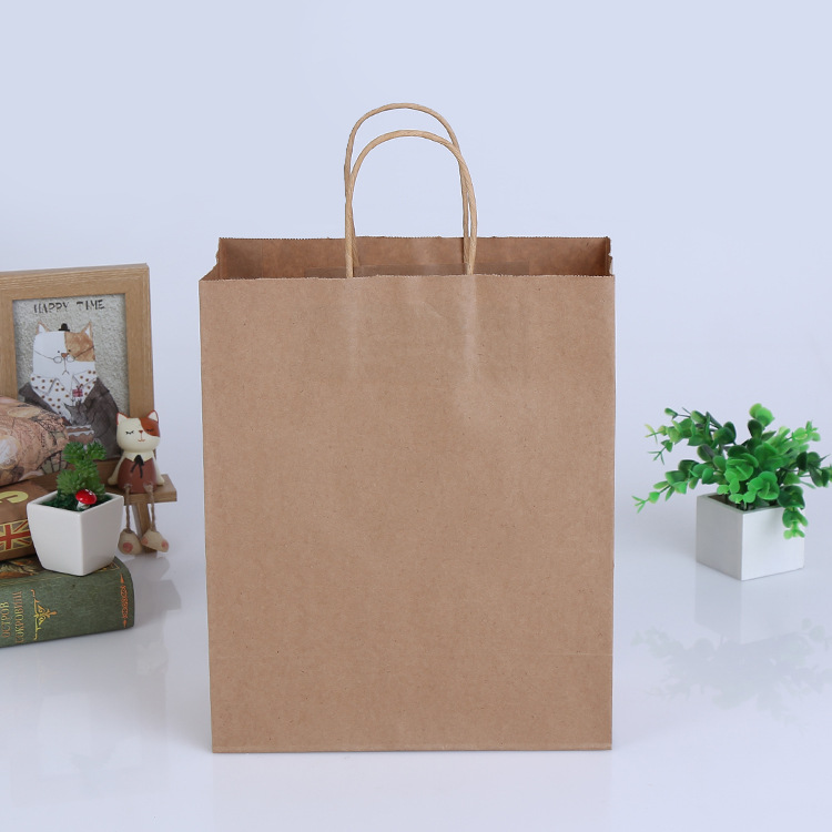 牛皮纸手提服装购物袋 超市手提购物袋 简约牛皮纸 可定制logo