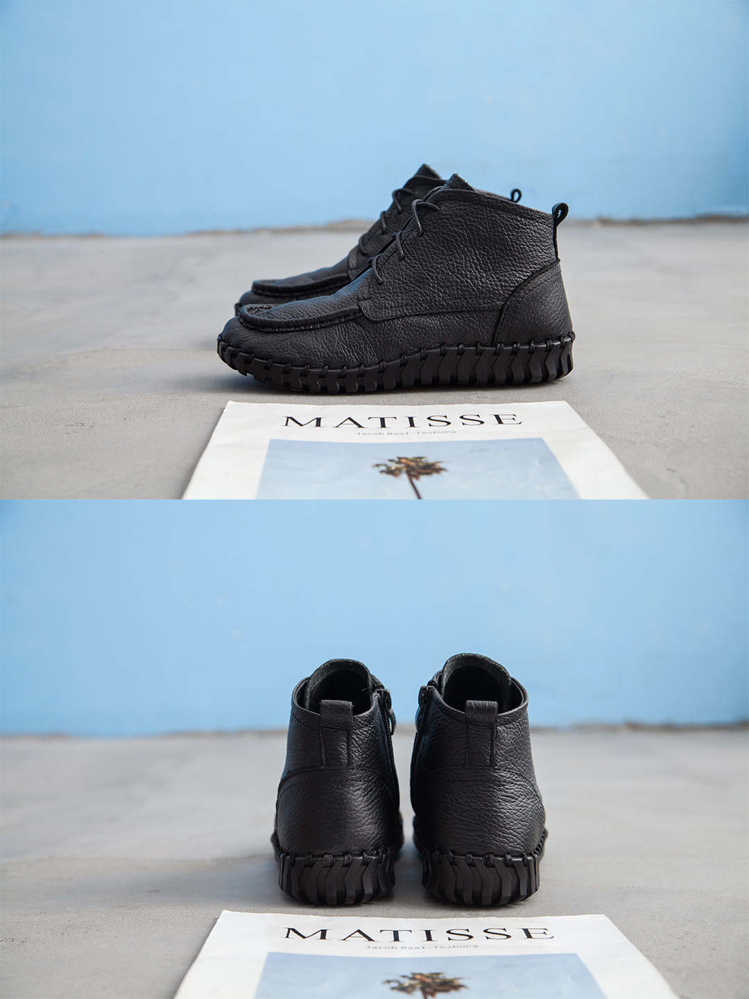 ShoeVault Xinrui 2023 Autumn Winter New Retro Short Soft Sole Comfortable Genuine Leather Flat Casual Single Boots Cotton Shoes_voghion.com