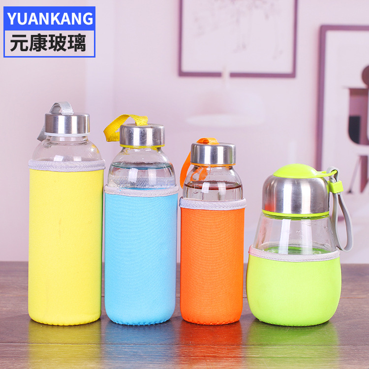 批发透明玻璃杯便携运动水杯广告宣传水杯可印LOGO定制企鹅杯|ru