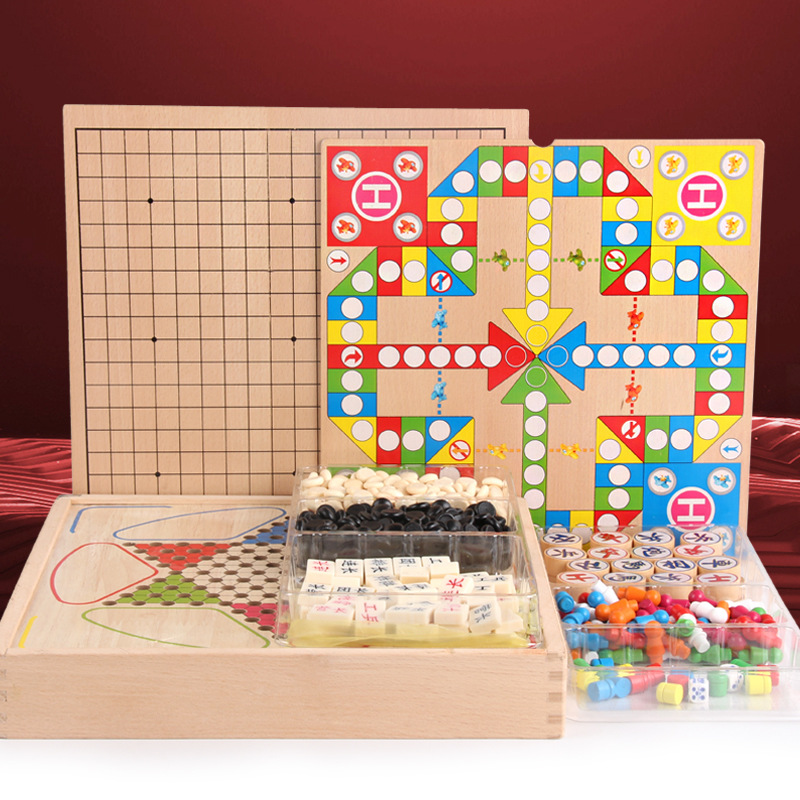 wooden children Puzzle Parenting interaction Flight chess Ensign Chinese chess Chess Backgammon the game of go desktop game