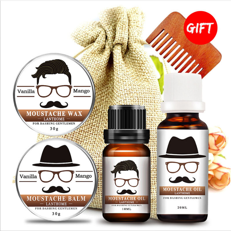 蓮碧泉Lanthome男士胡子油胡子蠟滋潤護理定型胡須面部護理套裝