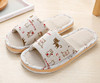 Slippers indoor suitable for men and women for beloved, soft sole, Korean style, cotton and linen