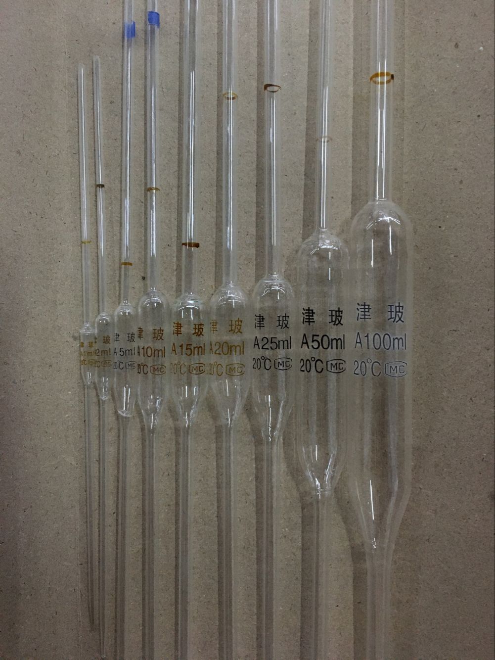 玻璃仪器 大肚吸管 1-100ml 胖度吸管 移液吸管 单标 刻度吸管