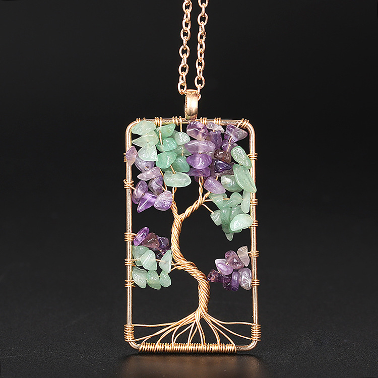 Ethnic Style Tree Crystal Plating Pendant Necklace 1 Piece