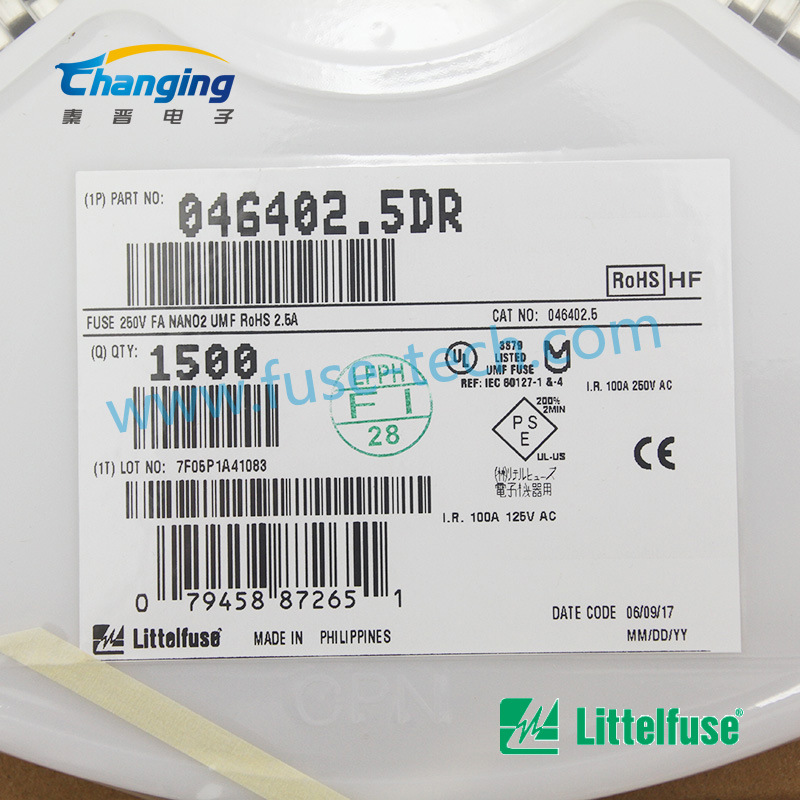 Littelfuse力特 快断贴片保险丝046402.5DR 2.5A 250V 原装进口