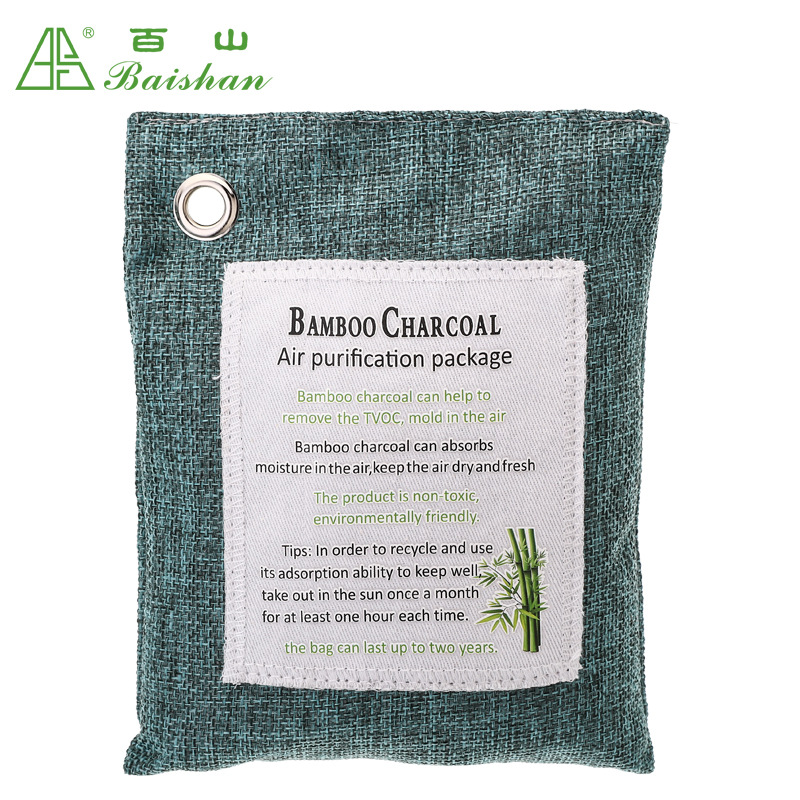 跨境家车两用200g麻布活性炭包 除甲醛苯TVOC新房汽车活性竹炭净