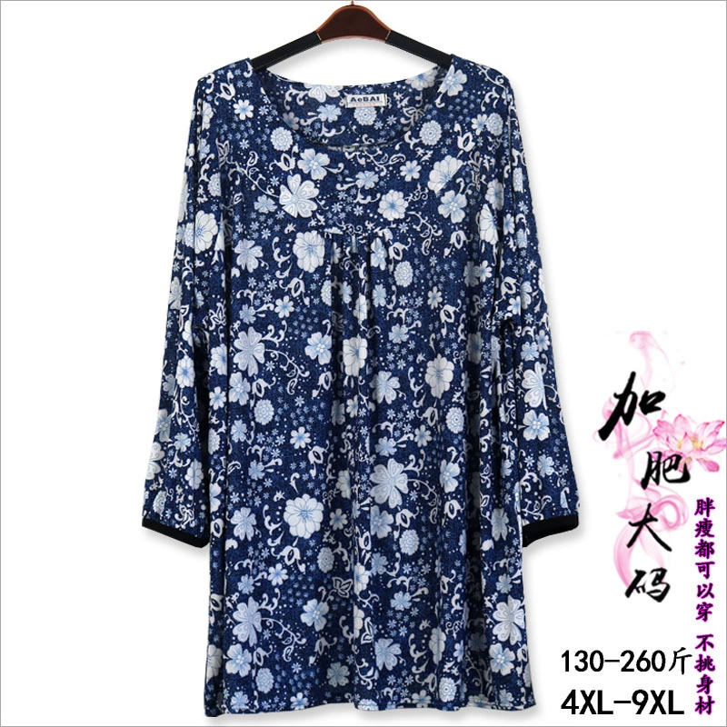 Женская Толстая футболка среднего и пожилого возраста, Новинка лета и весны, 200 кг, толстая футболка 9XL, многоцветная, плюс толстая, средней длины, 2020