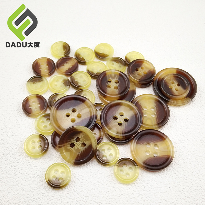 厂家直销树脂纽扣 高档混色圆形细边四眼纽扣衬衫纽扣批发