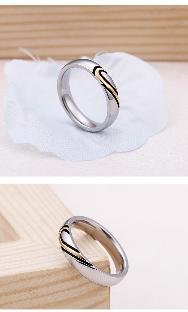 Korean Version New Gold Heart-shaped Couple Ring Creative Couple Ring Wholesale display picture 4